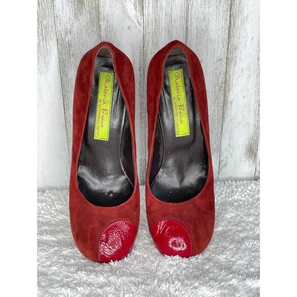 Materia Prima by Goffredo Fantini Red Suede Pumps Size 36 - Picture 7 of 10